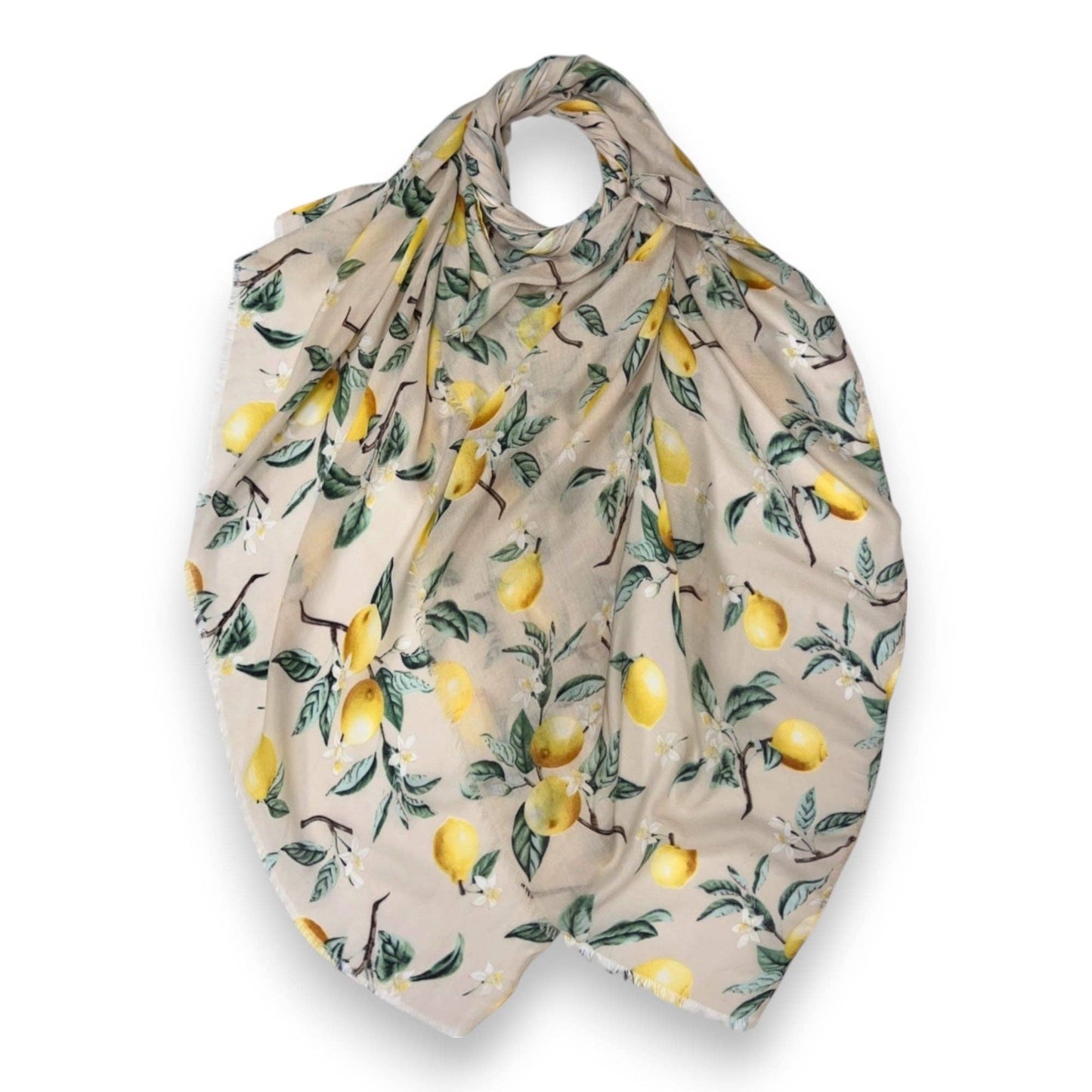 Lemon Citrus Print Colourful Scarf: Pink