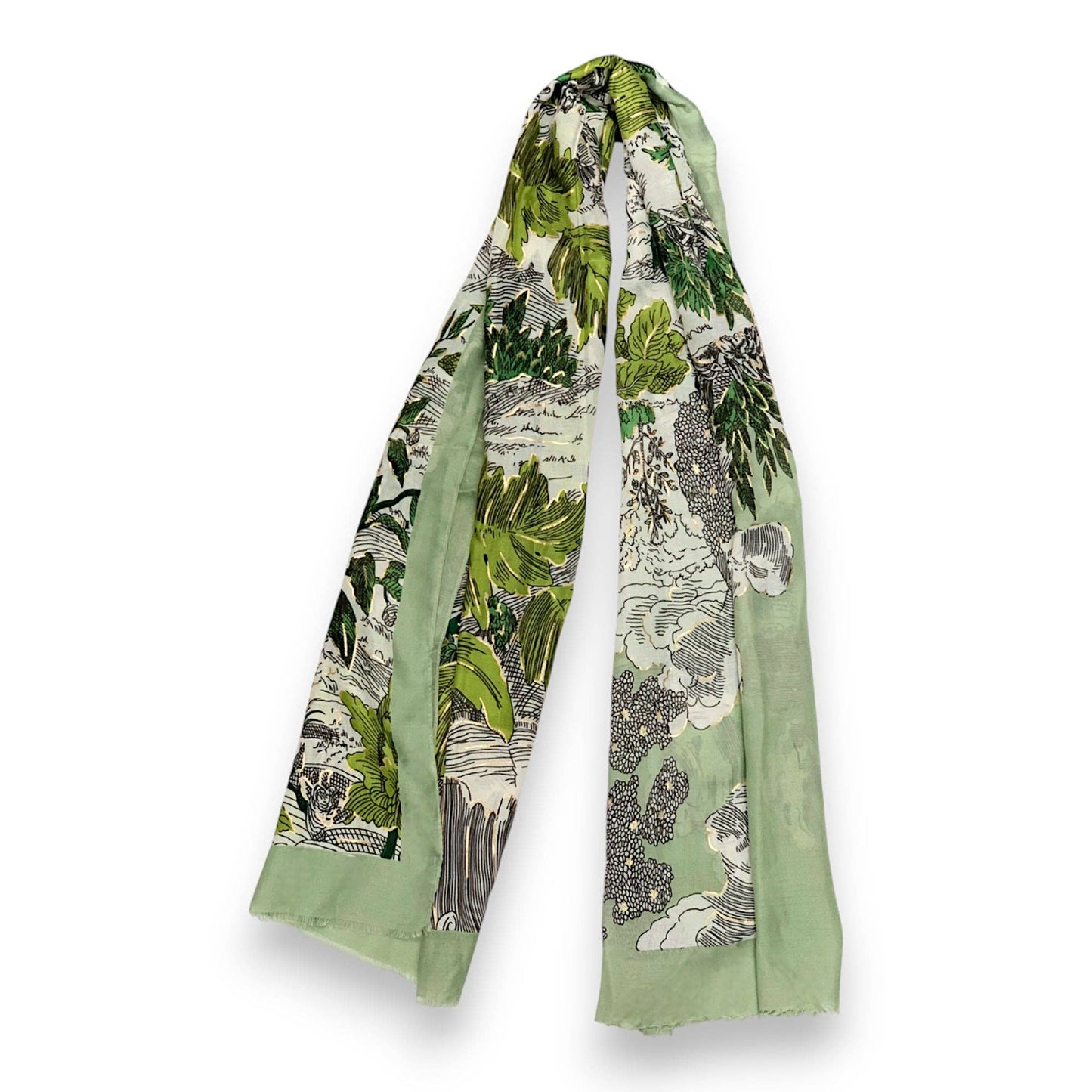 Nature Art Print Scarf: Orange
