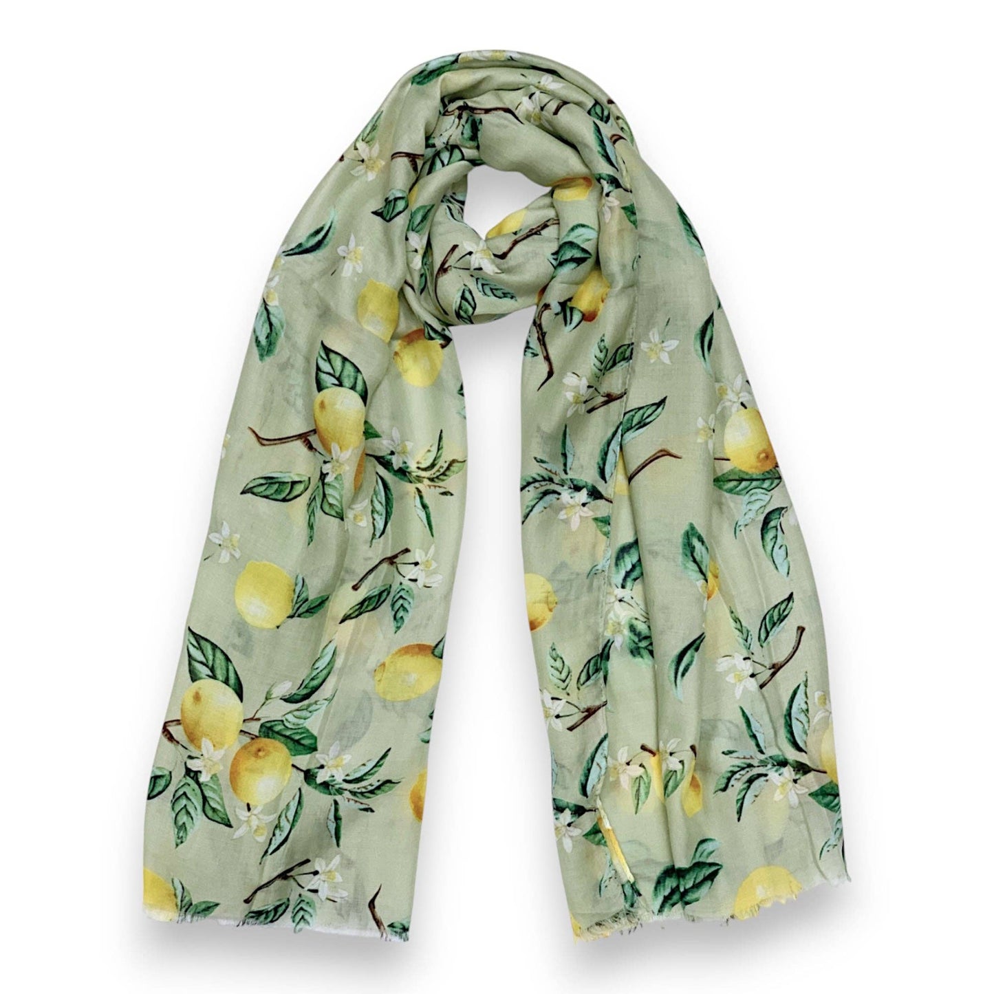 Lemon Citrus Print Colourful Scarf: Pink