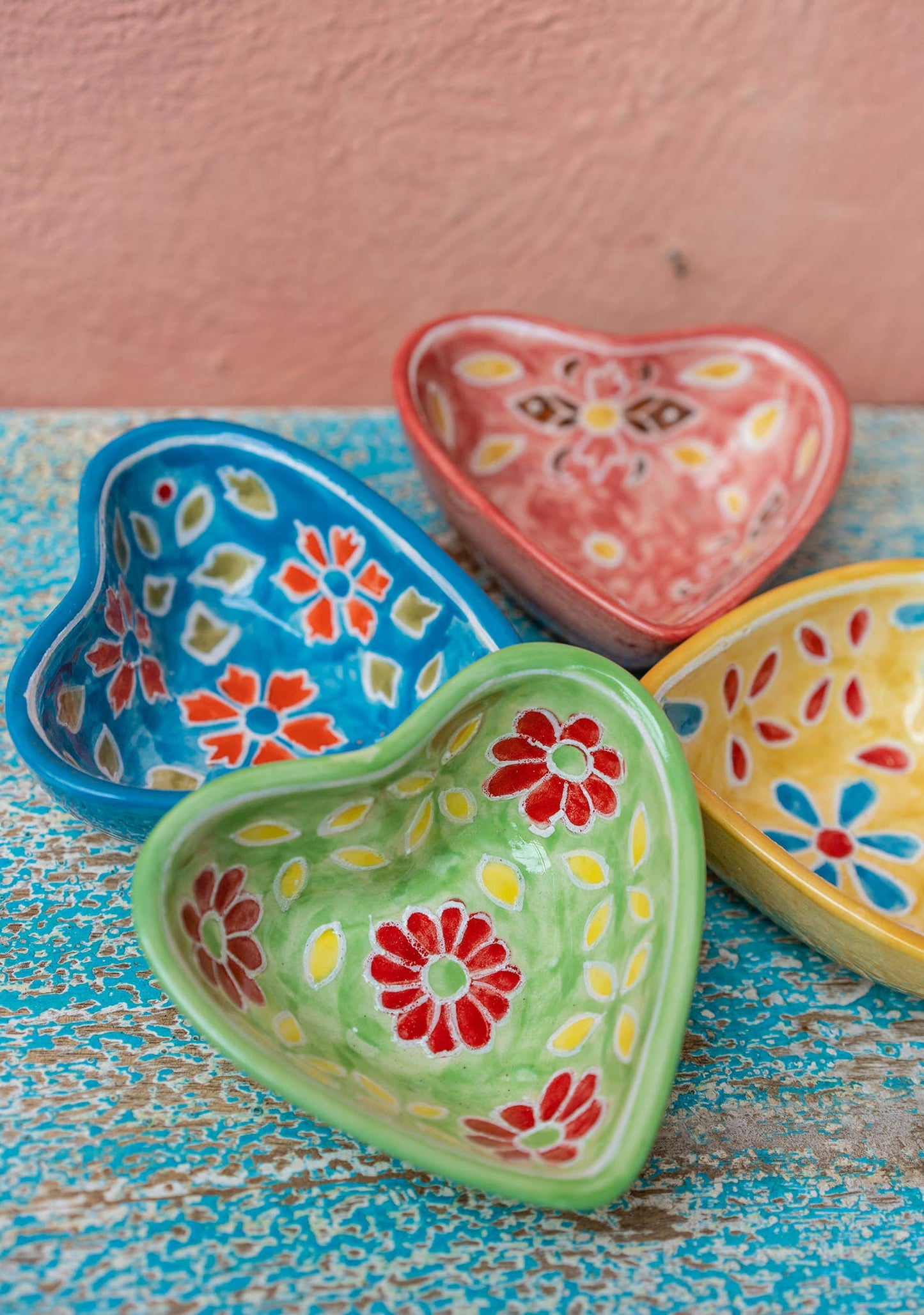 Shyla Hand Painted Ceramic Heart Dish