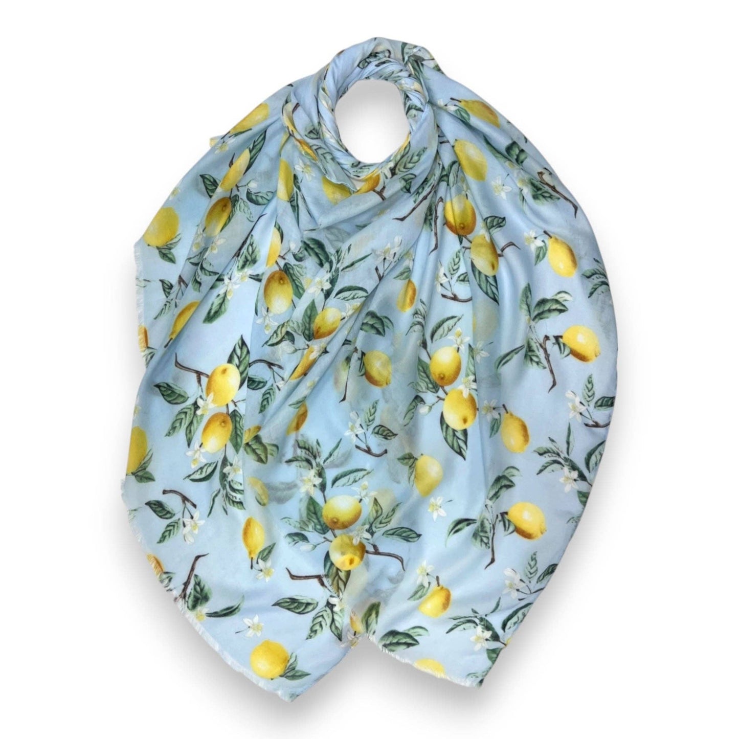 Lemon Citrus Print Colourful Scarf: Pink