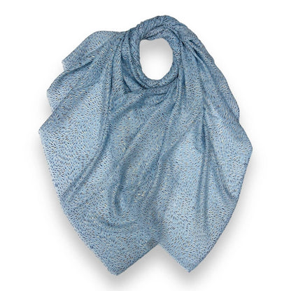 Small Strokes with Small Silver Lines Scarf: Green