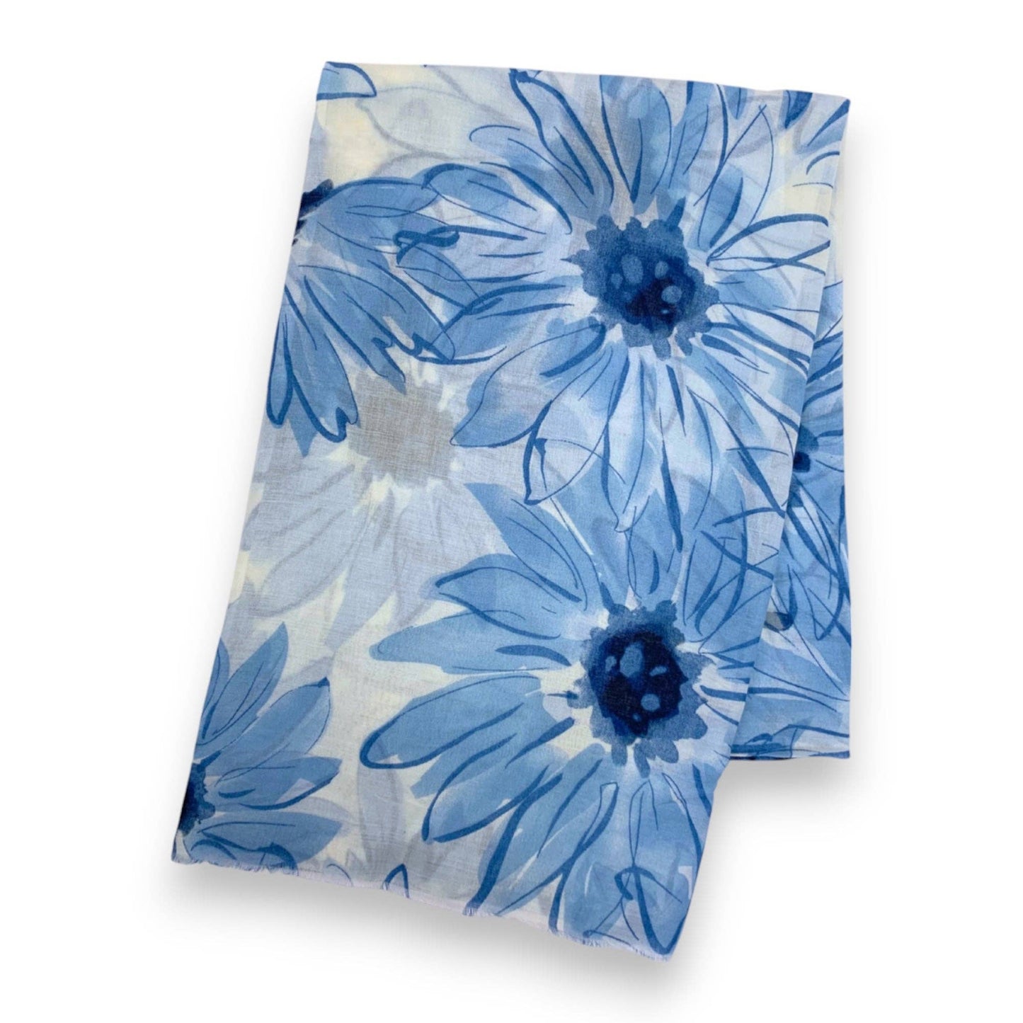 Big Daisy Print Scarf: Orange