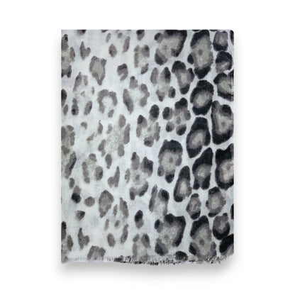 Leopard Print Ombre Scarf: Beige