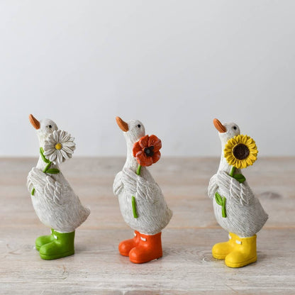 Duck in Green Boots & Daisy Flower, 12cm