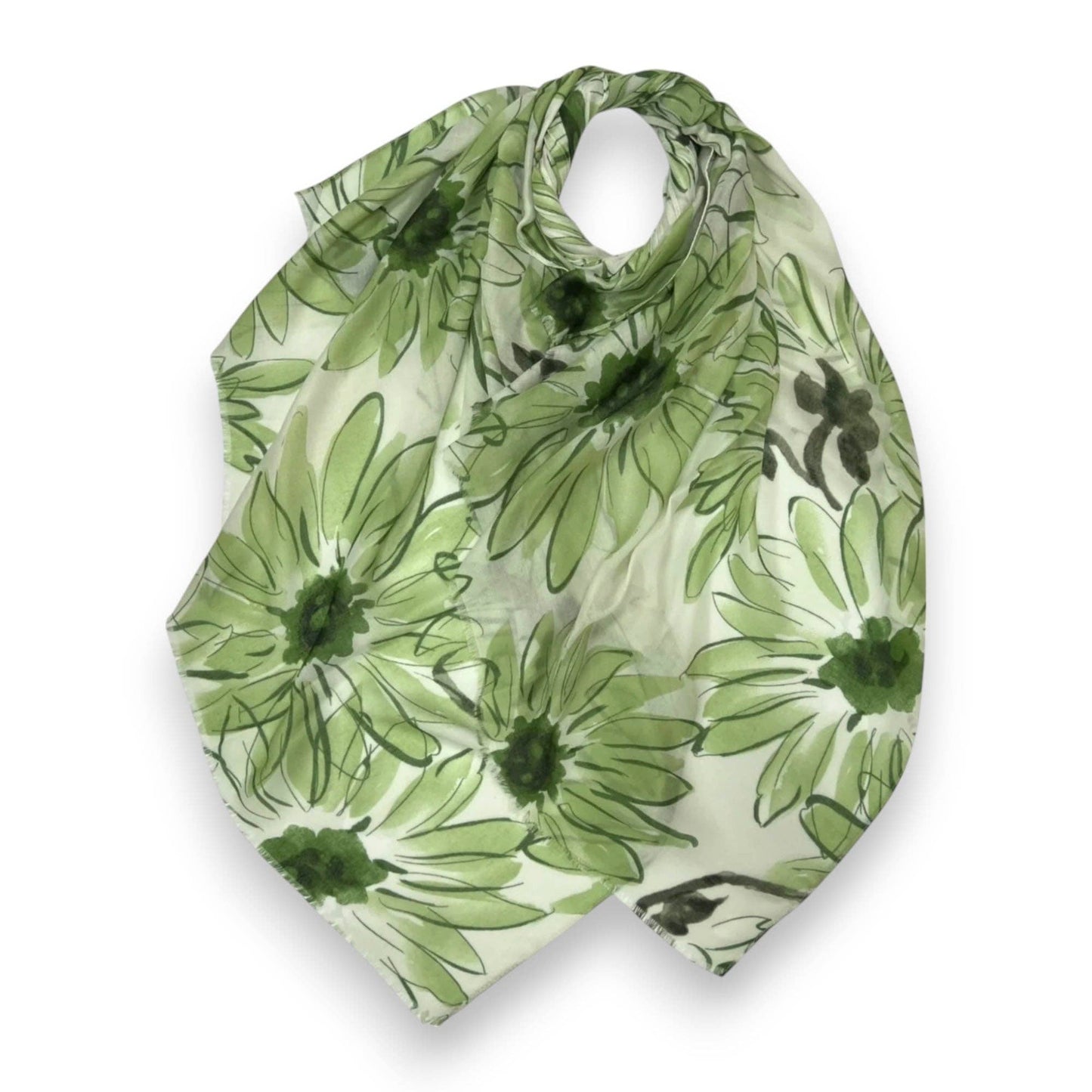 Big Daisy Print Scarf: Orange