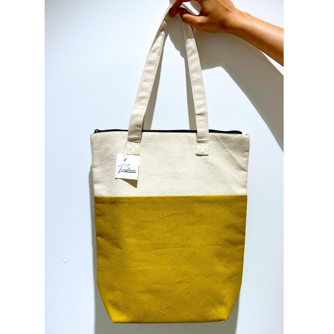 Large Olive Green Canvas Tote Bag