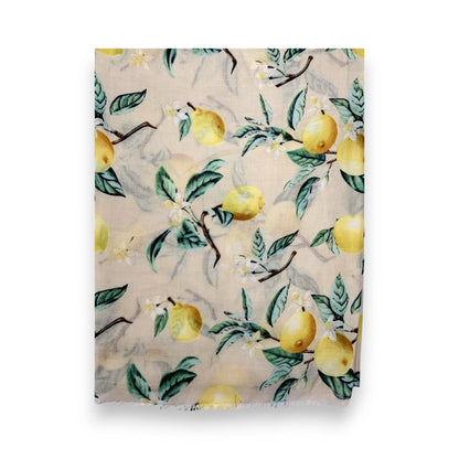 Lemon Citrus Print Colourful Scarf: Pink