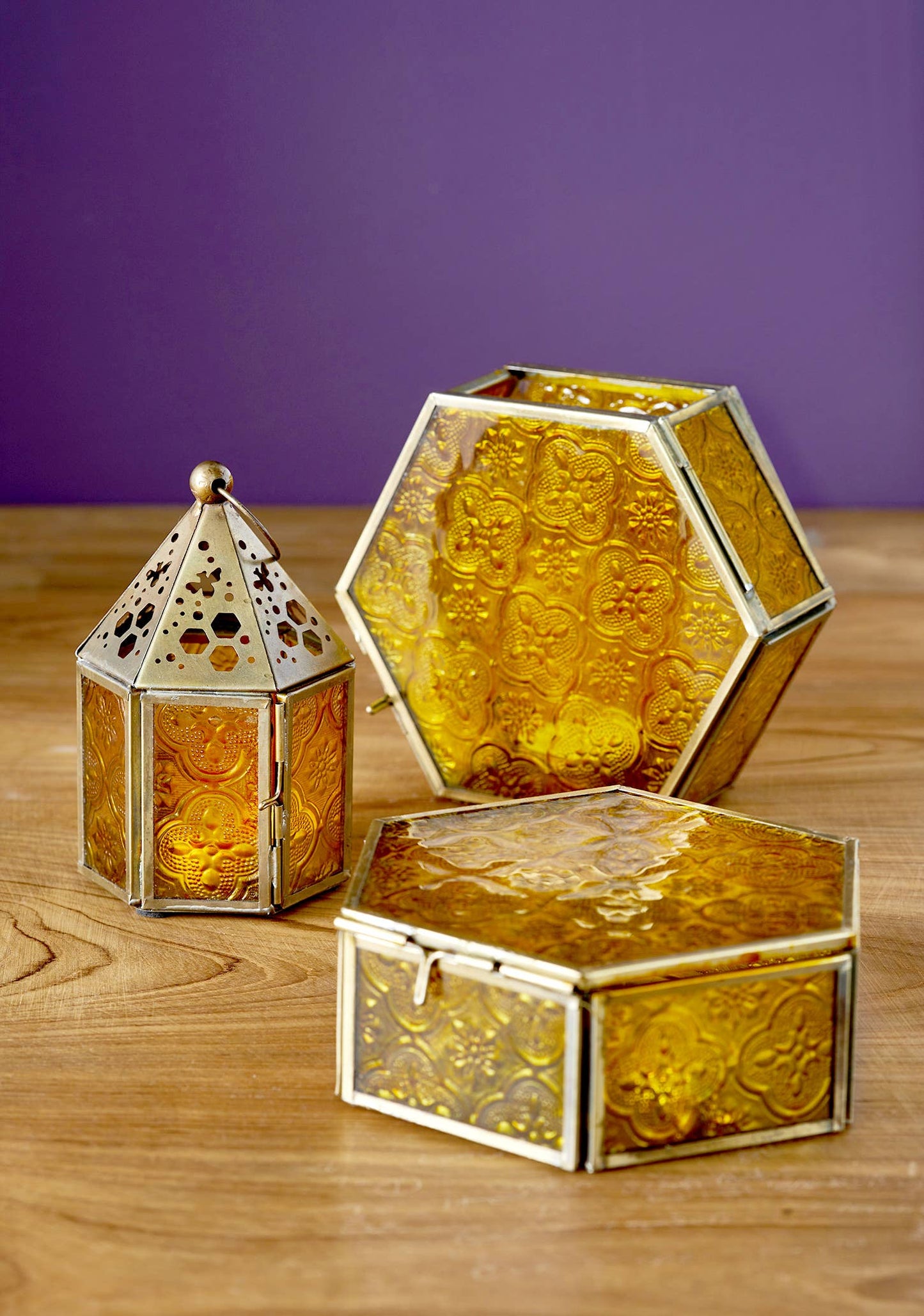 Hexagon Jewellery Box - Yellow