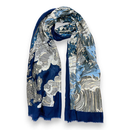 Nature Art Print Scarf: Orange