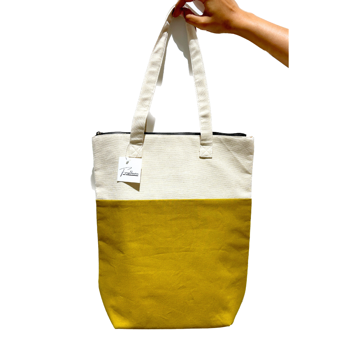 Large Olive Green Canvas Tote Bag