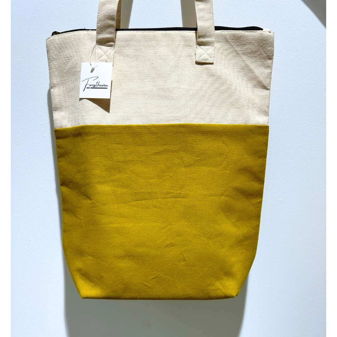 Large Olive Green Canvas Tote Bag