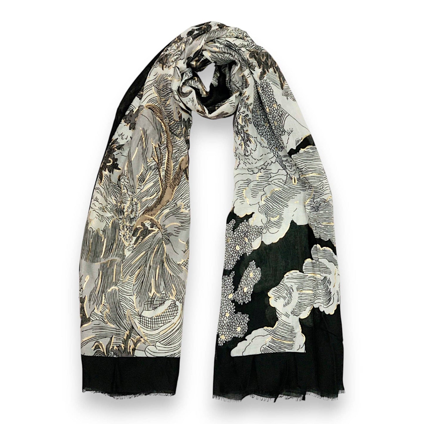 Nature Art Print Scarf: Orange