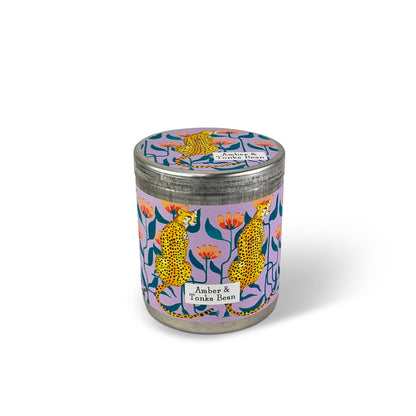 Amber & Tonka Bean - Cheetah Illustrated Candle Tin