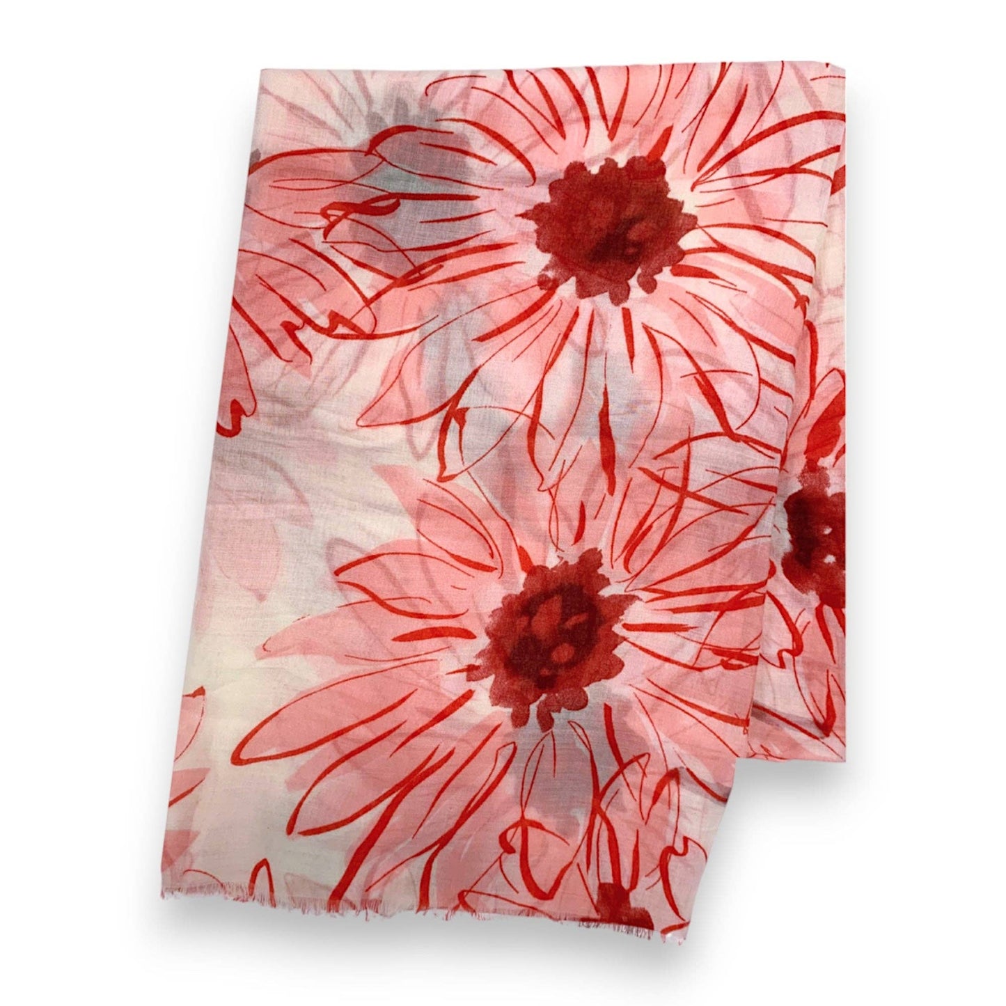 Big Daisy Print Scarf: Orange