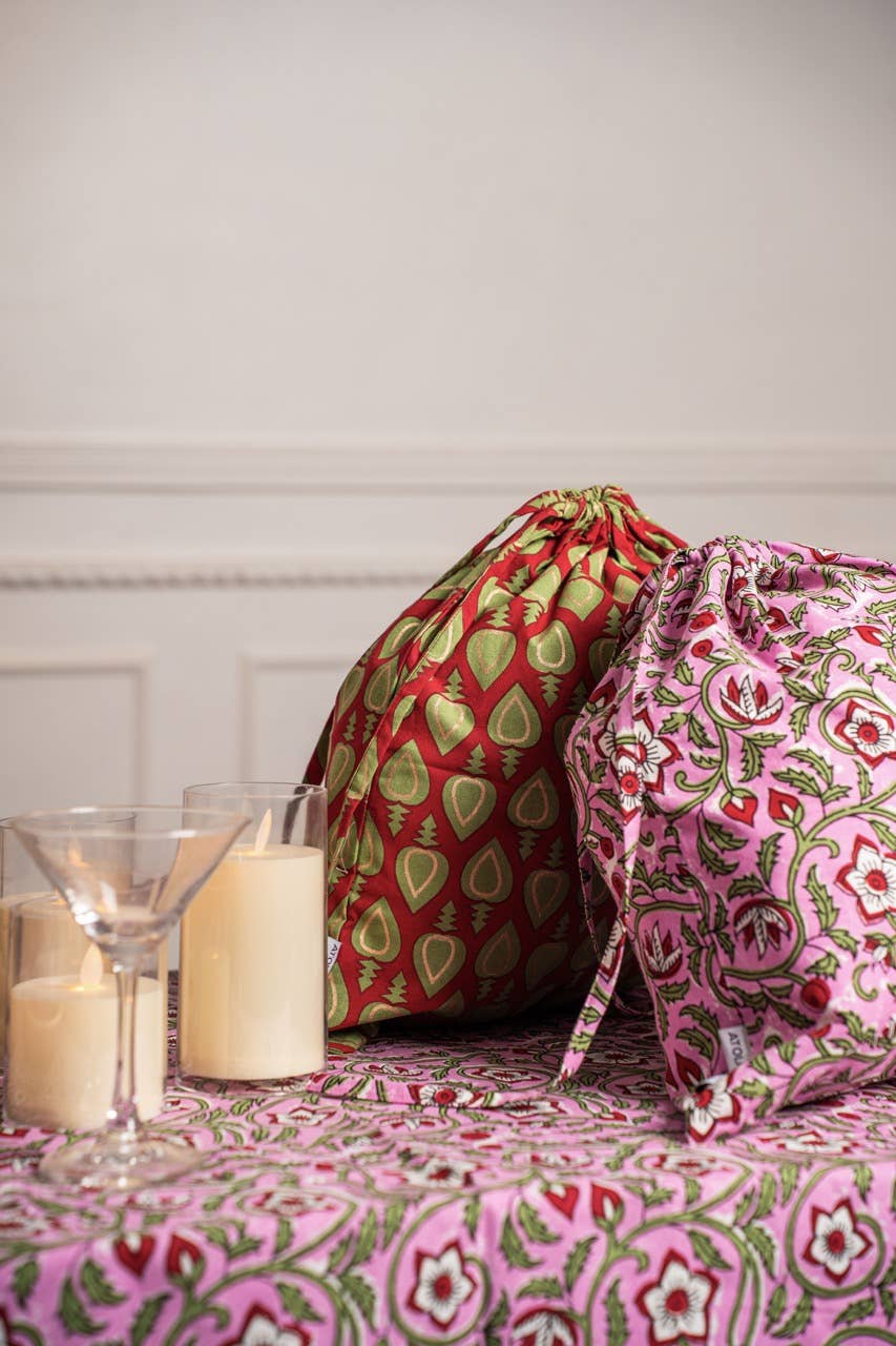 Eira Hand Block Printed Gift bag/Pack Bag