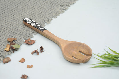 Wooden Monochrome Serving Spoon with Enamel