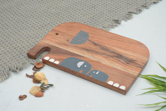 Foresthaven Wooden Chopping Board for Kitchen - Natural Wood Cutting Board with Holder