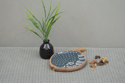 Fish Shape Small Wooden Platter with Enamel