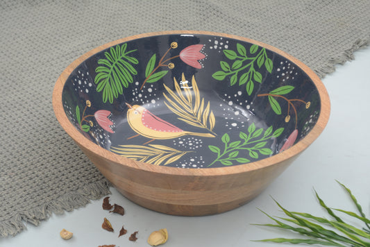 Foresthaven Hand Painted Large Serving Bowl for Fruits and Salads 