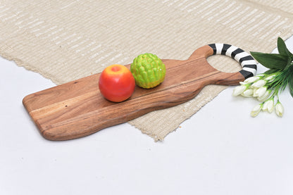 Acacia Wood Large Chopping Board With Circular Handle