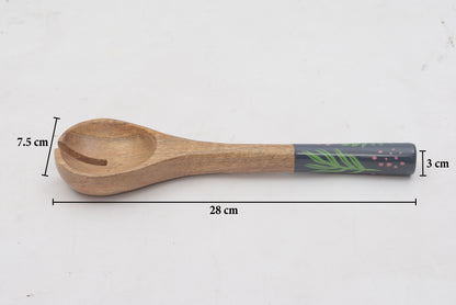 Mango Wood Bird Handpainted Serving Spoon