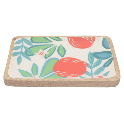 Hand Painted Fruit Rectangular Enamel Serving Plate