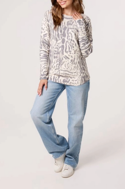 Animal Print Fine Knit Jumper