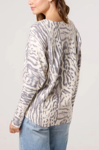 Animal Print Fine Knit Jumper