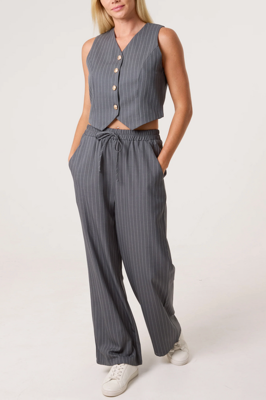 Grey Pinstripe Trousers