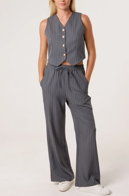 Grey Pinstripe Waistcoat Suit