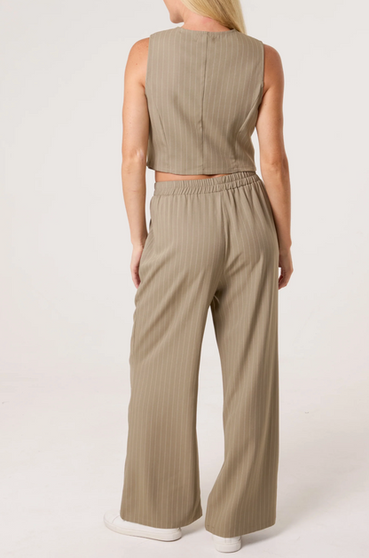Grey Pinstripe Waistcoat Suit
