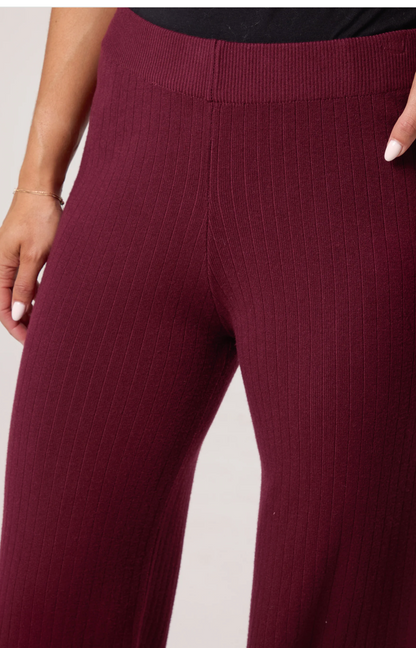 Black Knitted Wide Leg Trouser