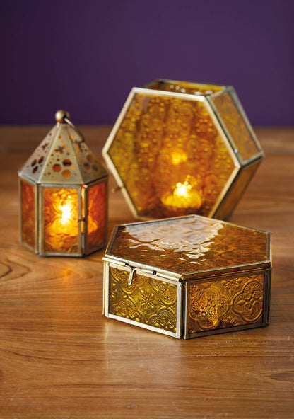 Hexagon Jewellery Box - Yellow