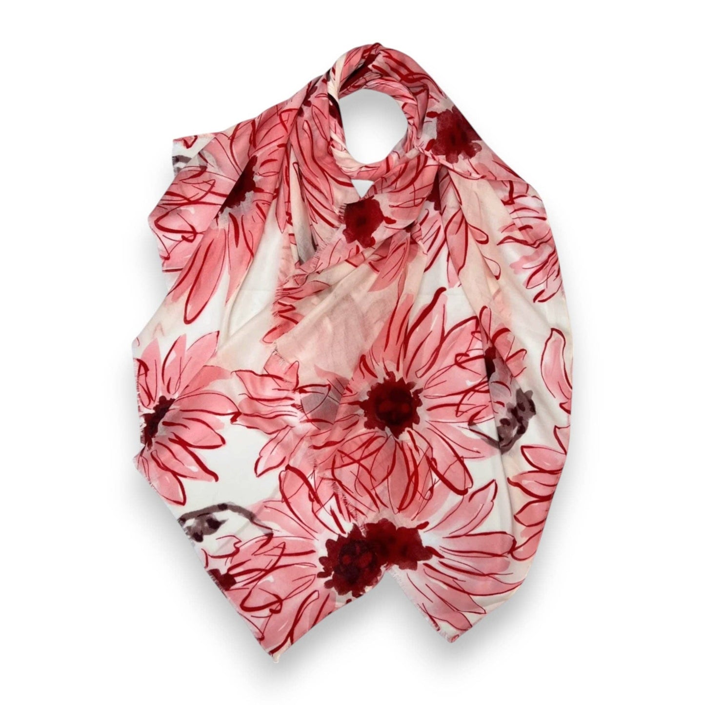 Big Daisy Print Scarf: Orange