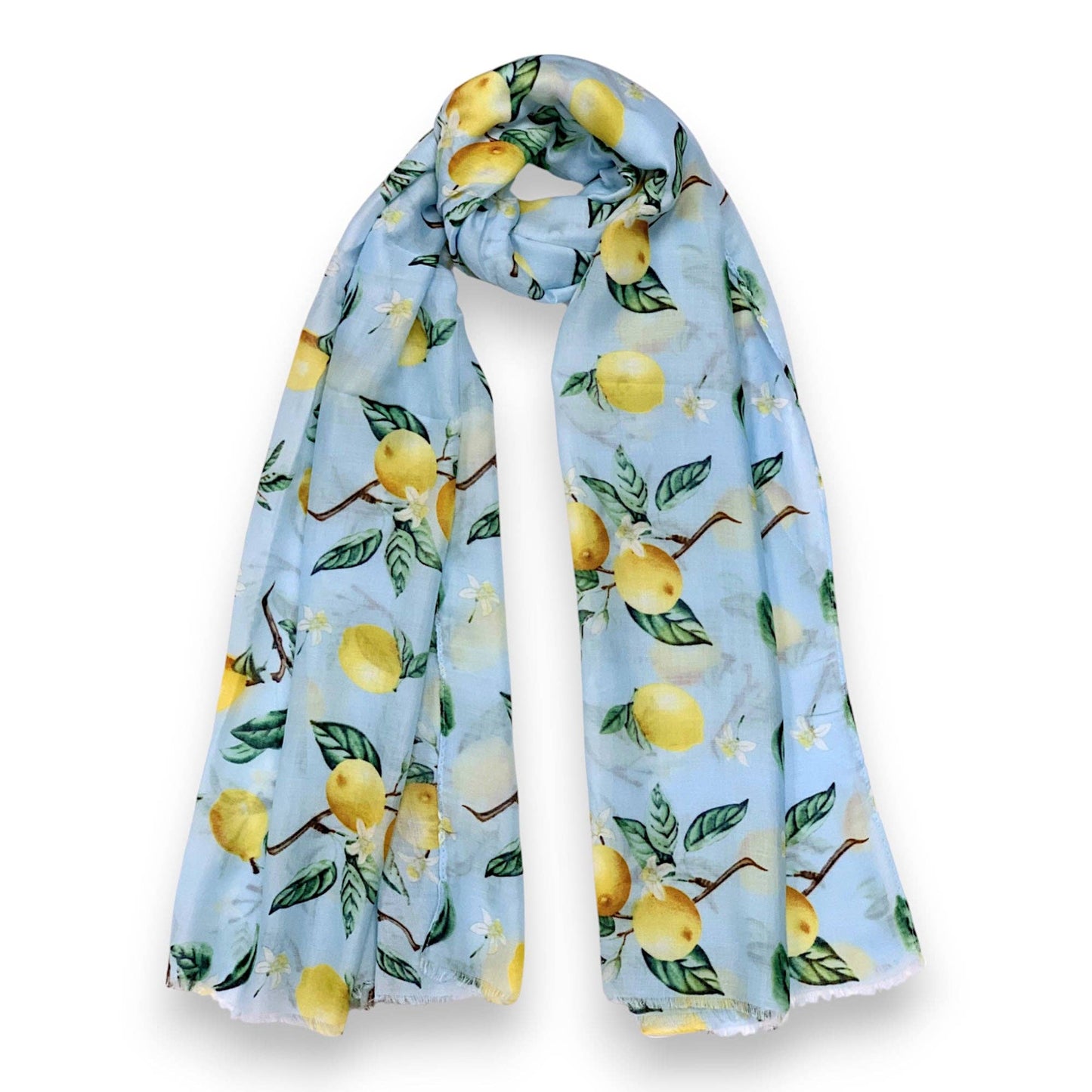 Lemon Citrus Print Colourful Scarf: Pink