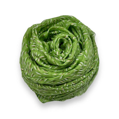 Small Strokes with Small Silver Lines Scarf: Green
