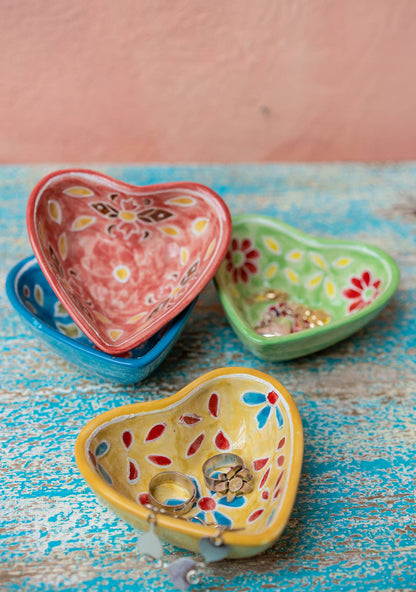 Shyla Hand Painted Ceramic Heart Dish