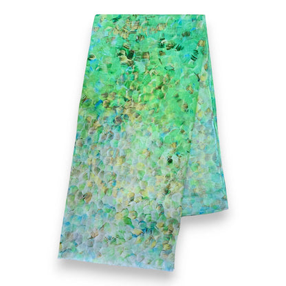 Vibrant Mosaic Print Scarf: Orange