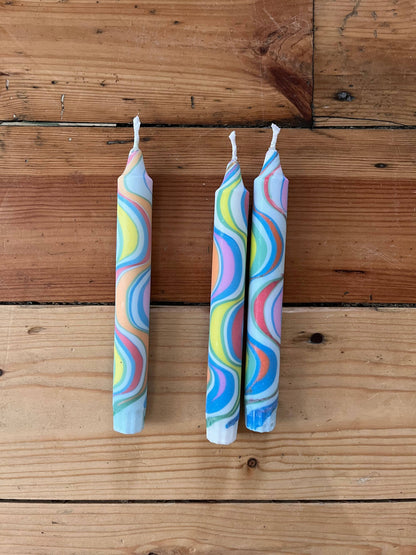 Rainbow Marble candle