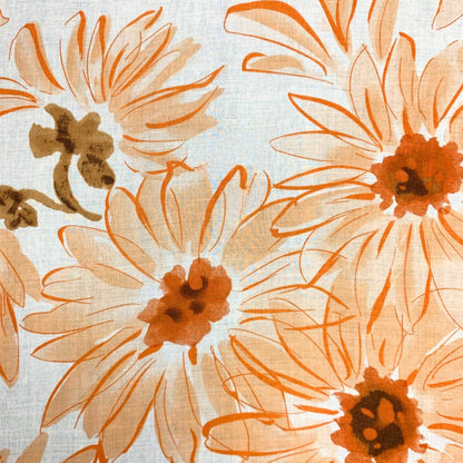 Big Daisy Print Scarf: Orange