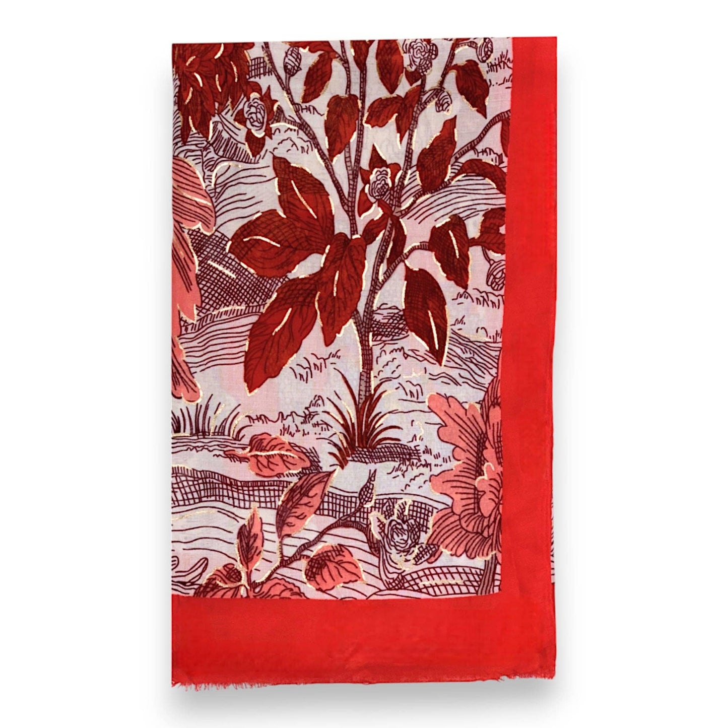 Nature Art Print Scarf: Orange