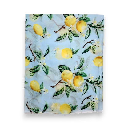Lemon Citrus Print Colourful Scarf: Pink