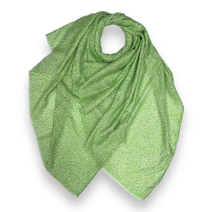 Small Strokes with Small Silver Lines Scarf: Green