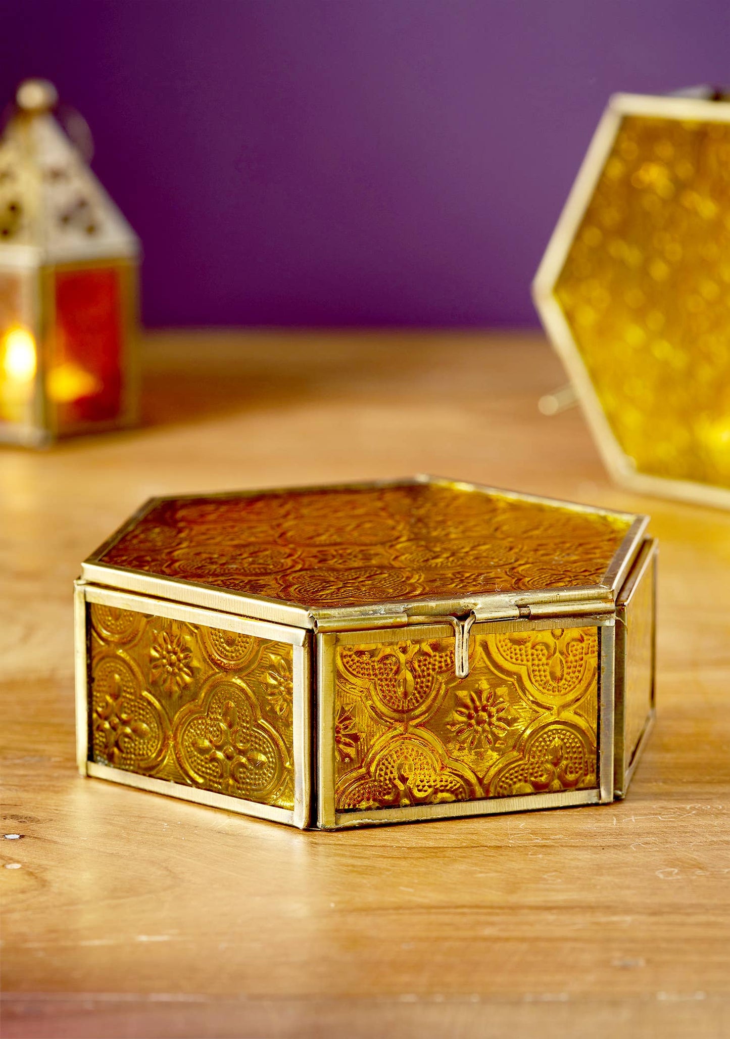 Hexagon Jewellery Box - Yellow