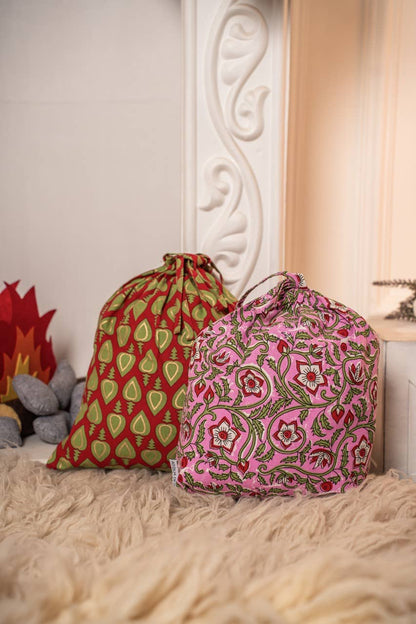 Mehka Hand Block Printed Gift Bag/Pack Bag