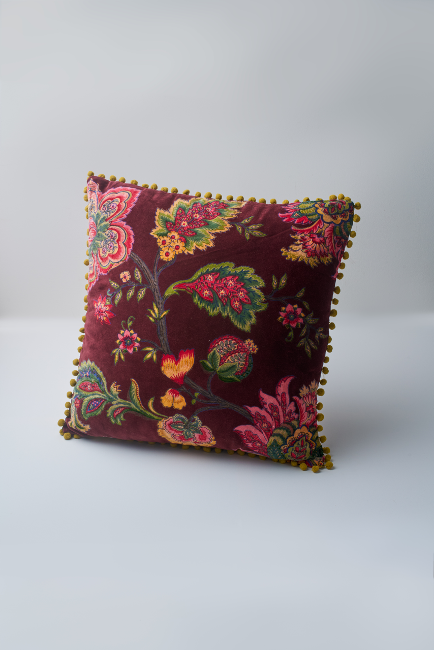 Dark Ruby Velvet Cushion