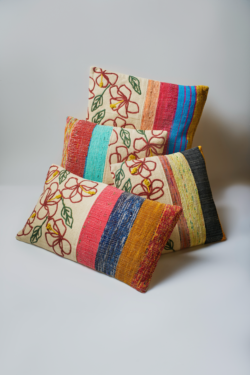 Embrova Cotton Embroidered Cushion (XL) with filler